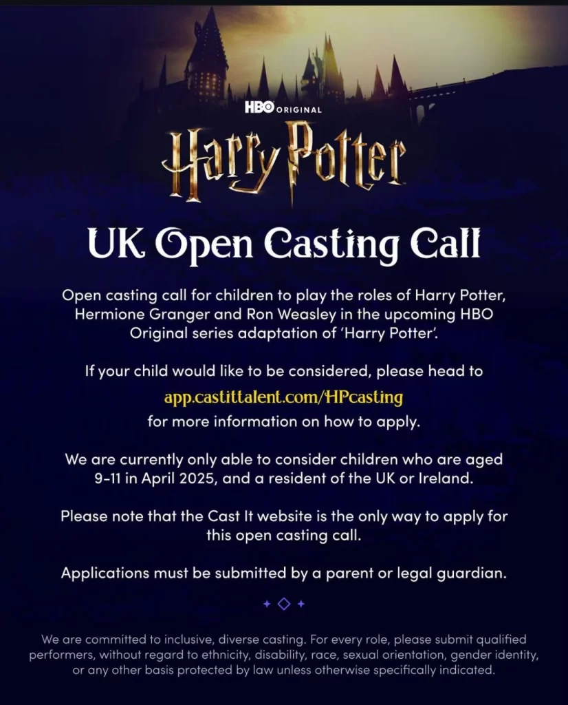 Otevřený casting na Harry Potter seriál